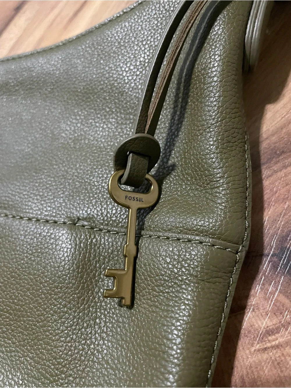 Fossil Talulla Olive Green Leather Hobo Bag Crossbody Shoulder Purse